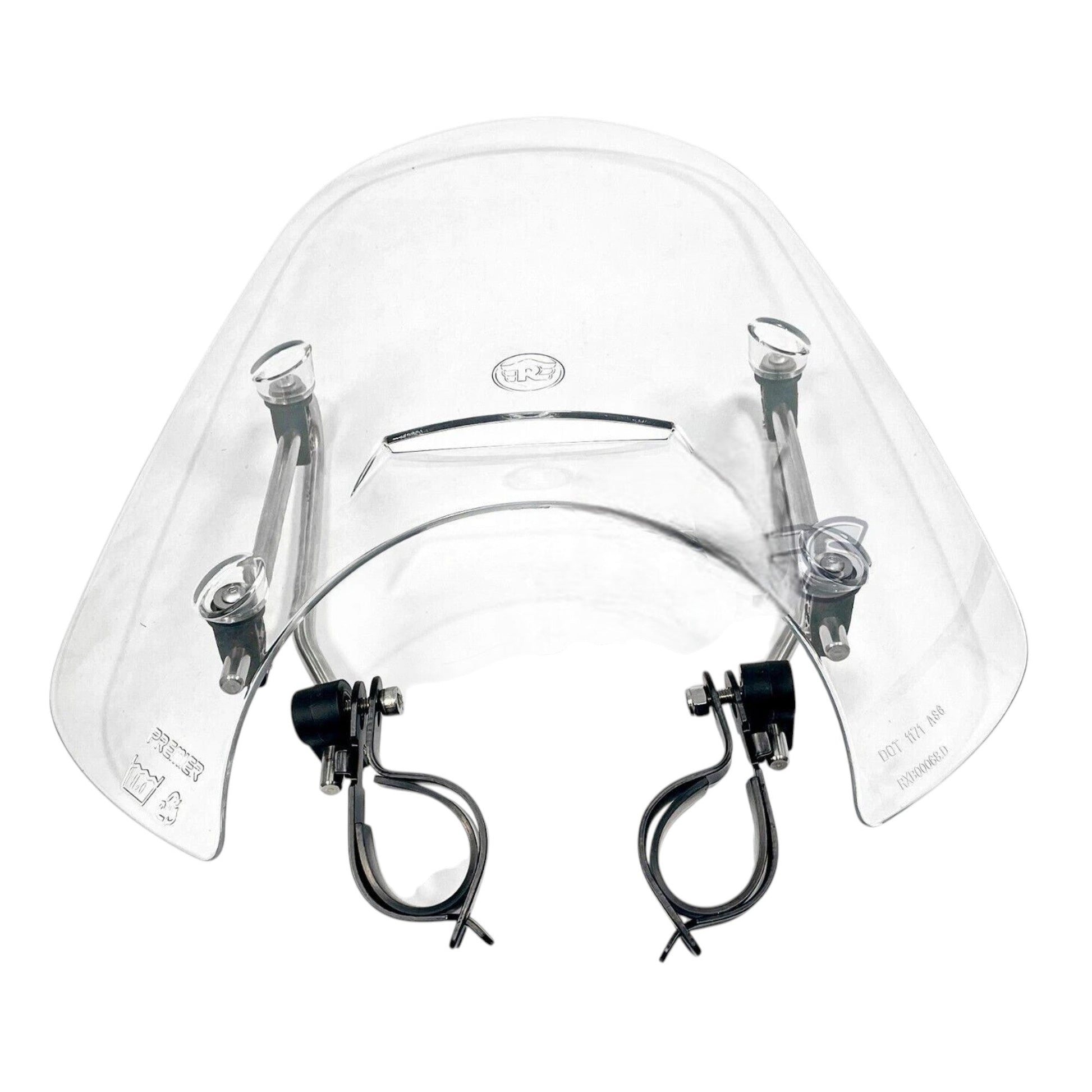 Royal Enfield Meteor 350 touring windshield, transparent, enhances riding comfort by reducing wind exposure
