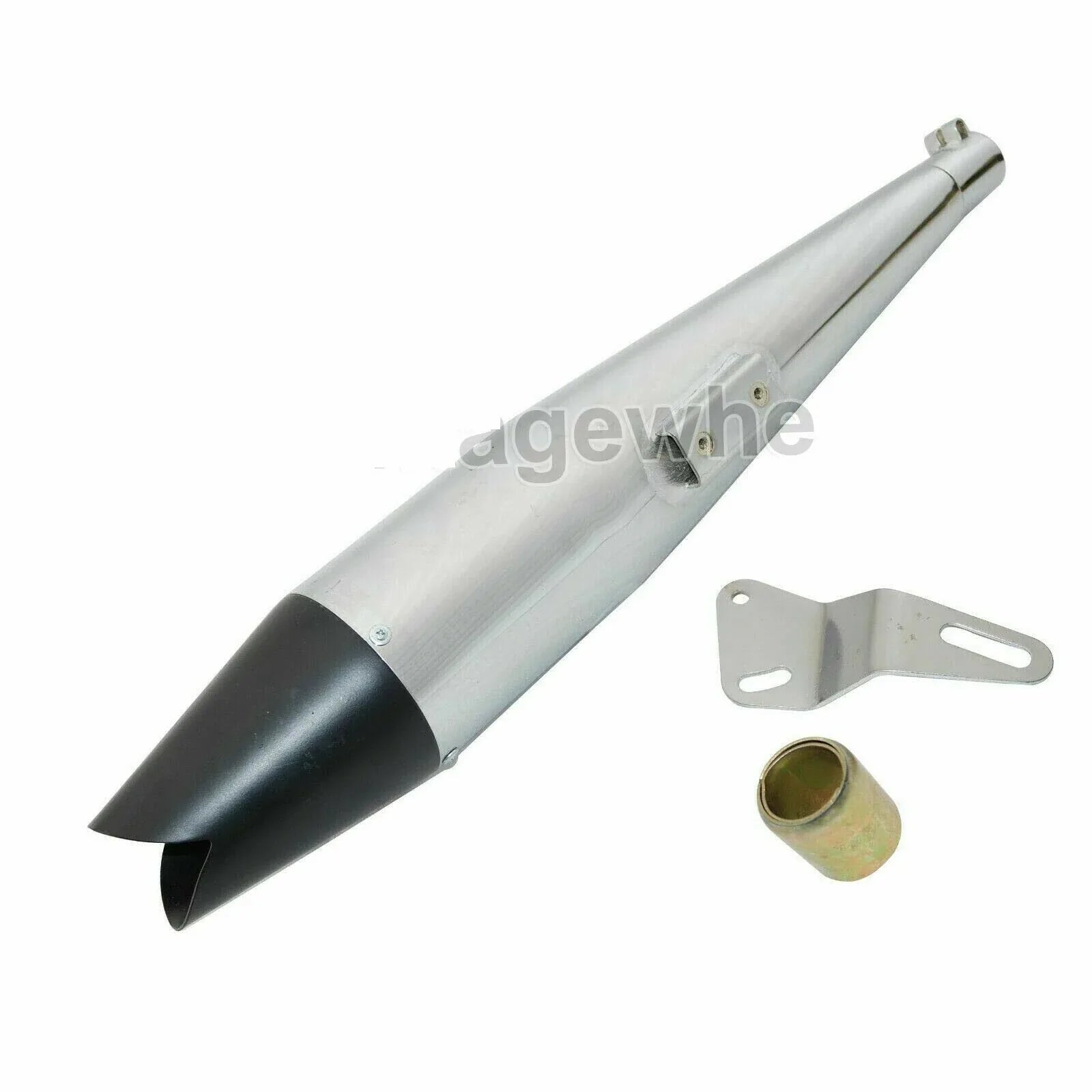 Exhaust Shark Chrome Glass Wool Silencer for Royal Enfield, made of stainless steel and designed for enhanced performance