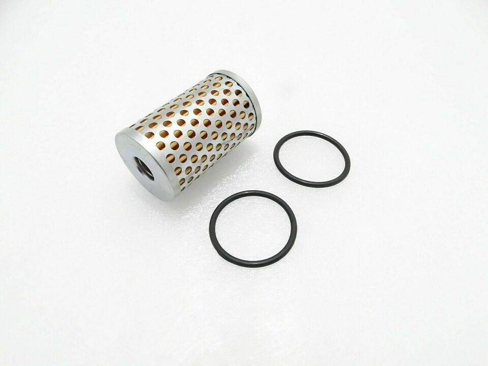 Royal Enfield oil filter with two rubber O-rings for vehicle maintenance