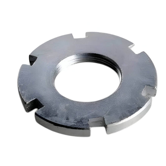 Royal Enfield ring nut made of durable metal for secure fastening in motorcycle maintenance