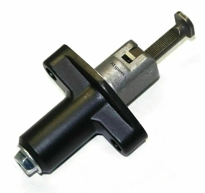 Motorcycle chain tensioner assembly, black metal adjuster bracket and arm