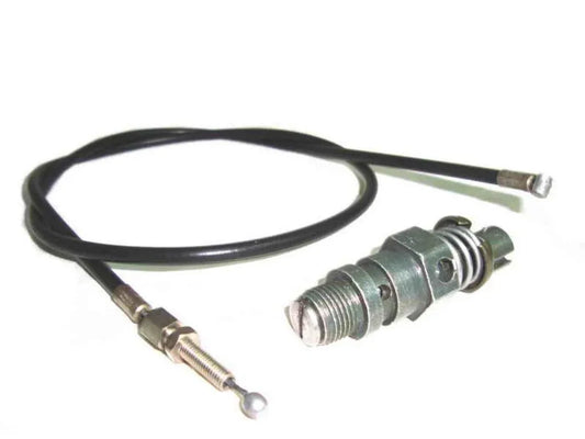 Enfield decompressor assembly with cable: metal valve and braided cable with connectors