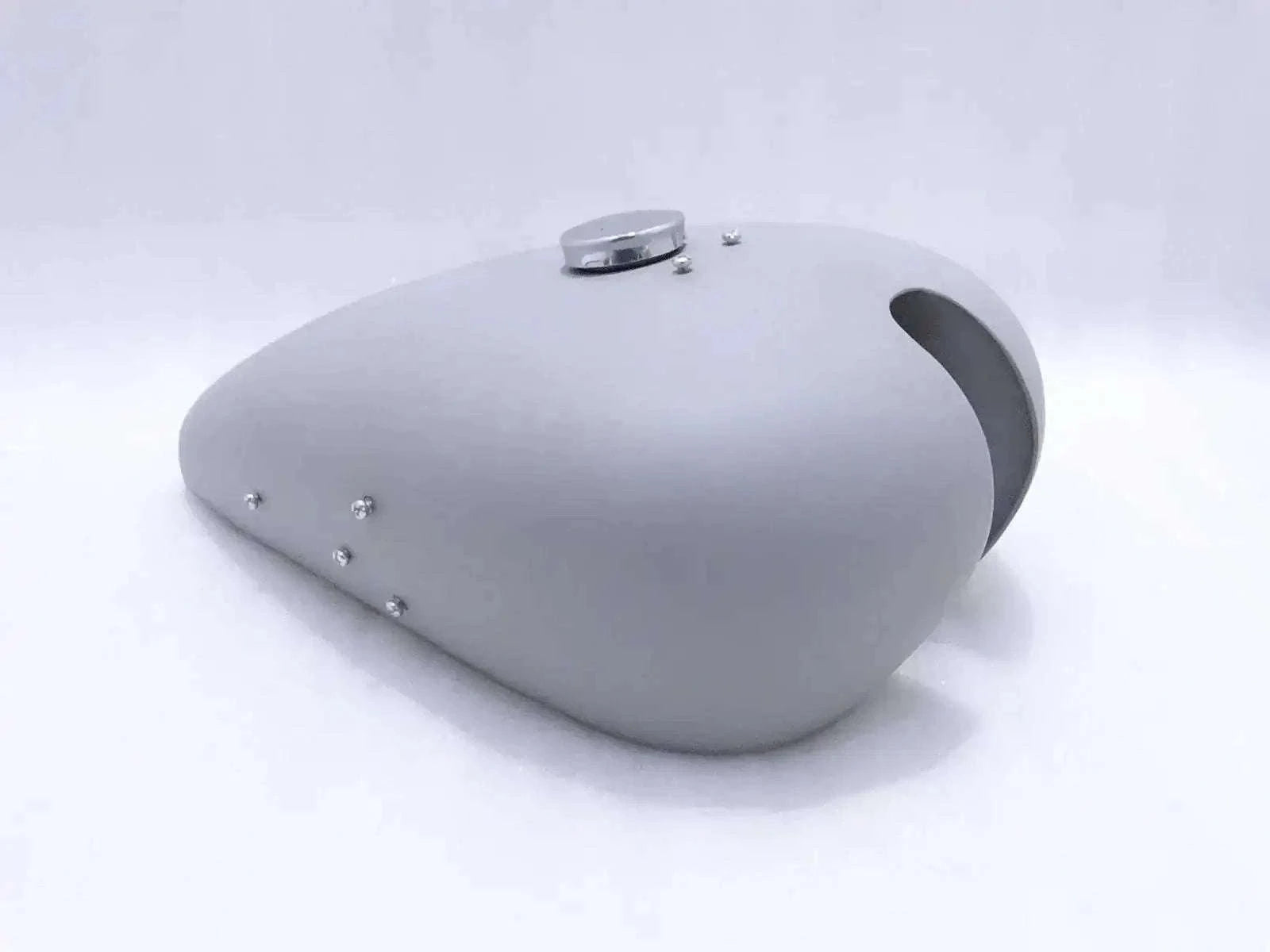RUDGE vintage raw petrol fuel tank with cap in gray metal