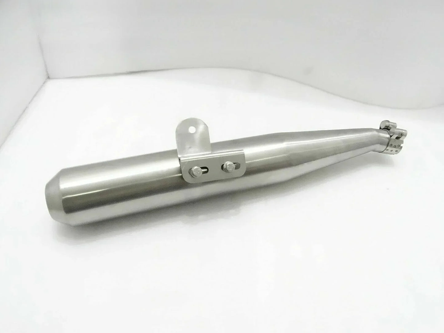 ROYAL ENFIELD 535cc GT CONTINENTAL SILENCER WITH FIXING CLAMP - S.STEEL - StellerGear
