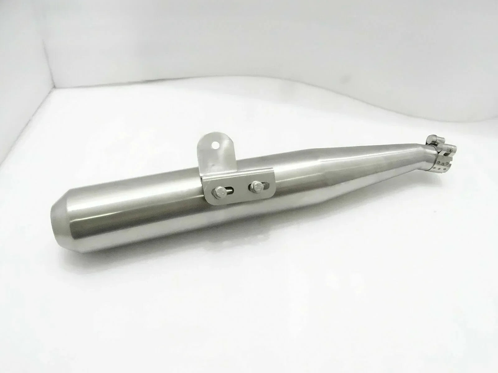 ROYAL ENFIELD 535cc GT CONTINENTAL SILENCER WITH FIXING CLAMP - S.STEEL - StellerGear