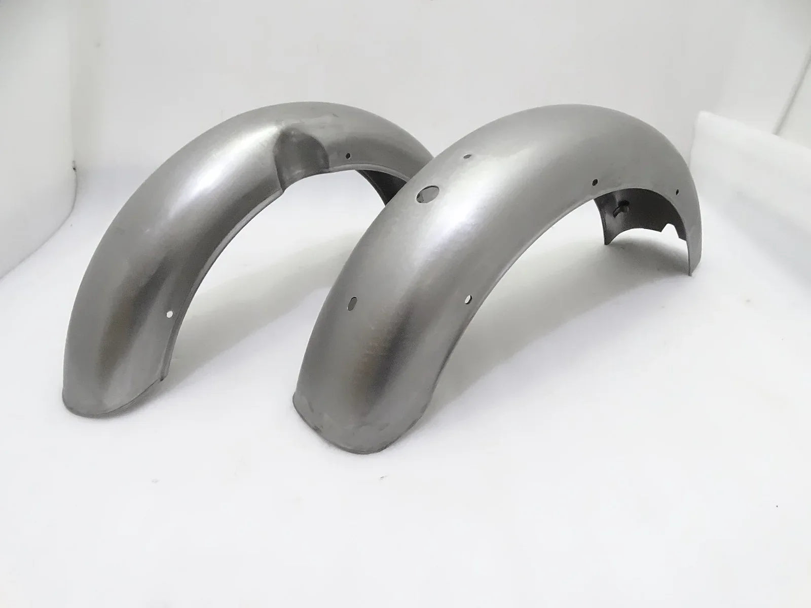 ROYAL ENFIELD CLASSIC C5 500cc RAW STEEL MUDGUARD SET - StellerGear