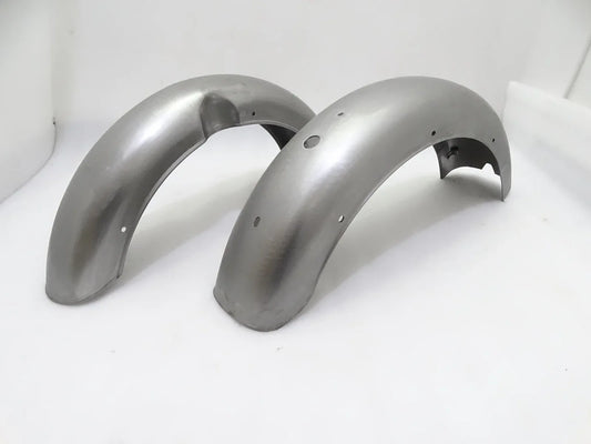 ROYAL ENFIELD CLASSIC C5 500cc RAW STEEL MUDGUARD SET - StellerGear