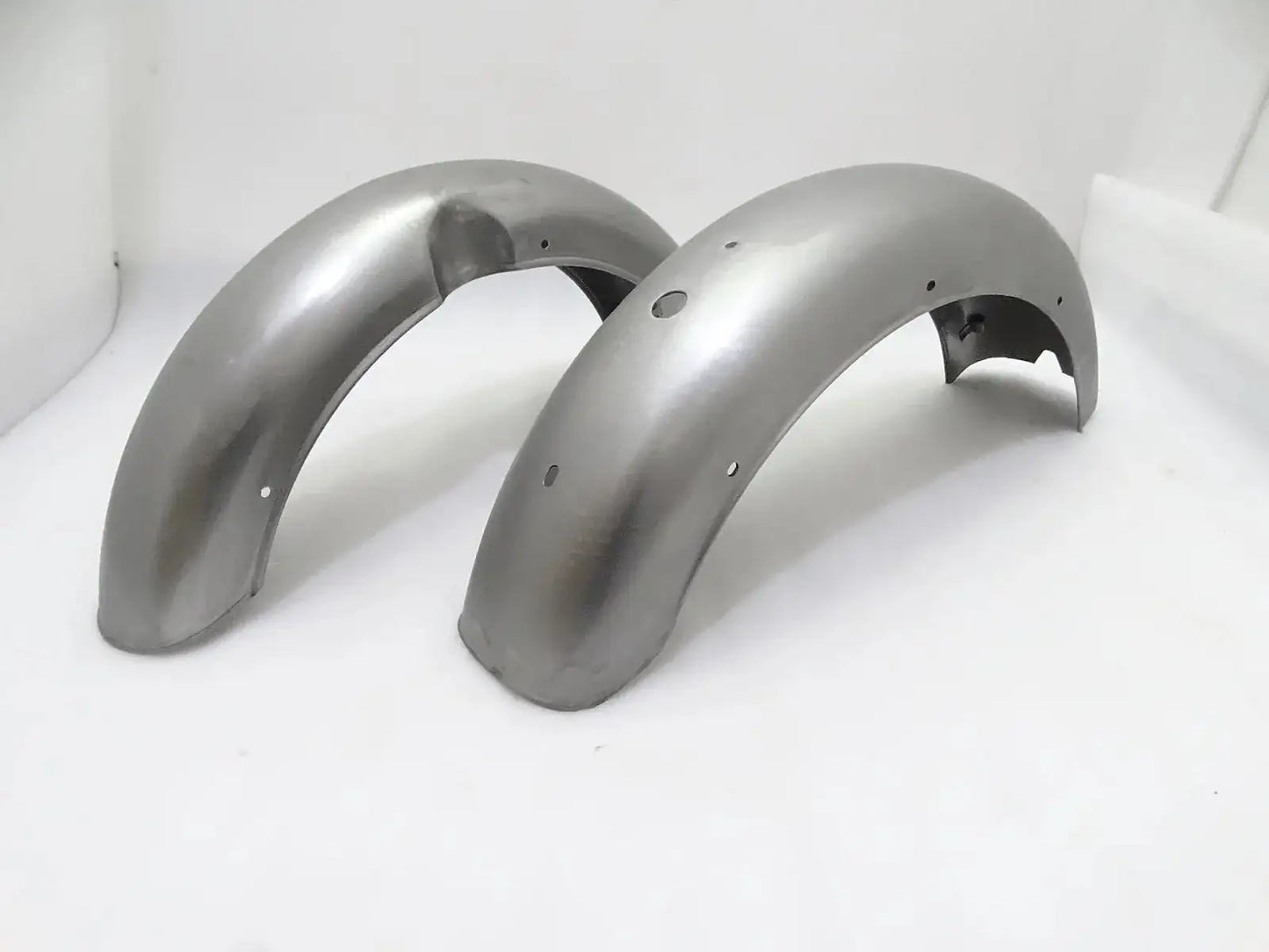 ROYAL ENFIELD CLASSIC C5 500cc RAW STEEL MUDGUARD SET - StellerGear
