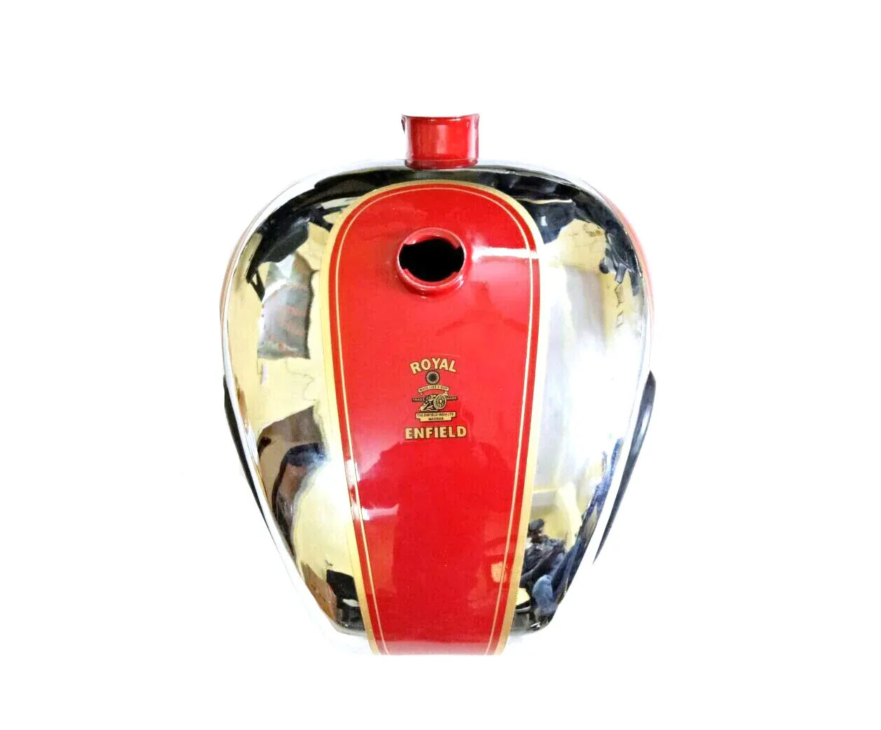 Fuel Tank 4 Gallon Chrome & Red Painted 1990's Model FOR ROYAL ENFIELD - StellerGear