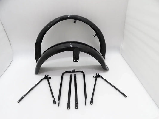 MATCHLESS G3L AJS 16M MILITARY MODEL BLACK PAINTED MUDGUARD SET & STAYS - StellerGear