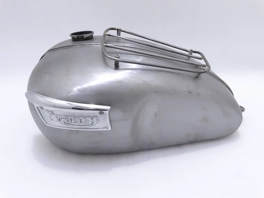 TRIUMPH T120 BONNEVILLE 3.5 GALLON FUEL TANK WITH PARCEL RACK & BADGE - StellerGear
