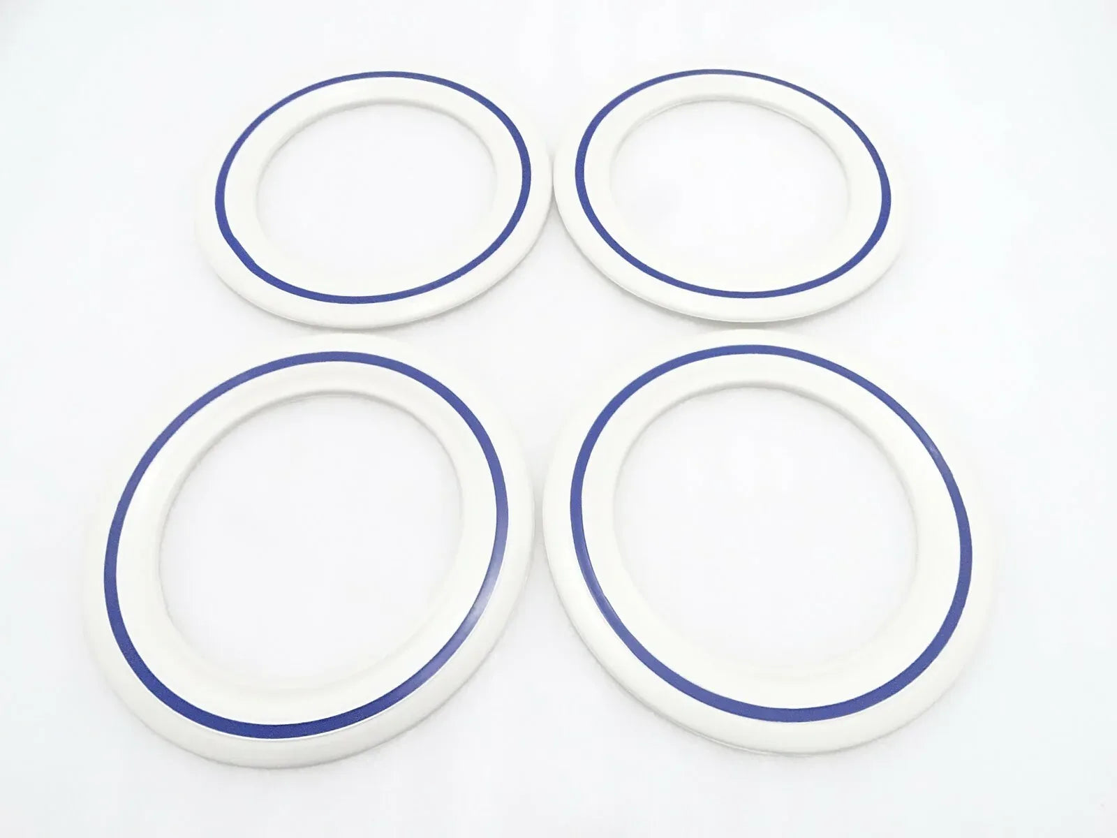 VESPA WHITE WALLS 8'' 4 PIECES FOR 2 TYRES 3.50X8 SIZE BLUE LINED - StellerGear