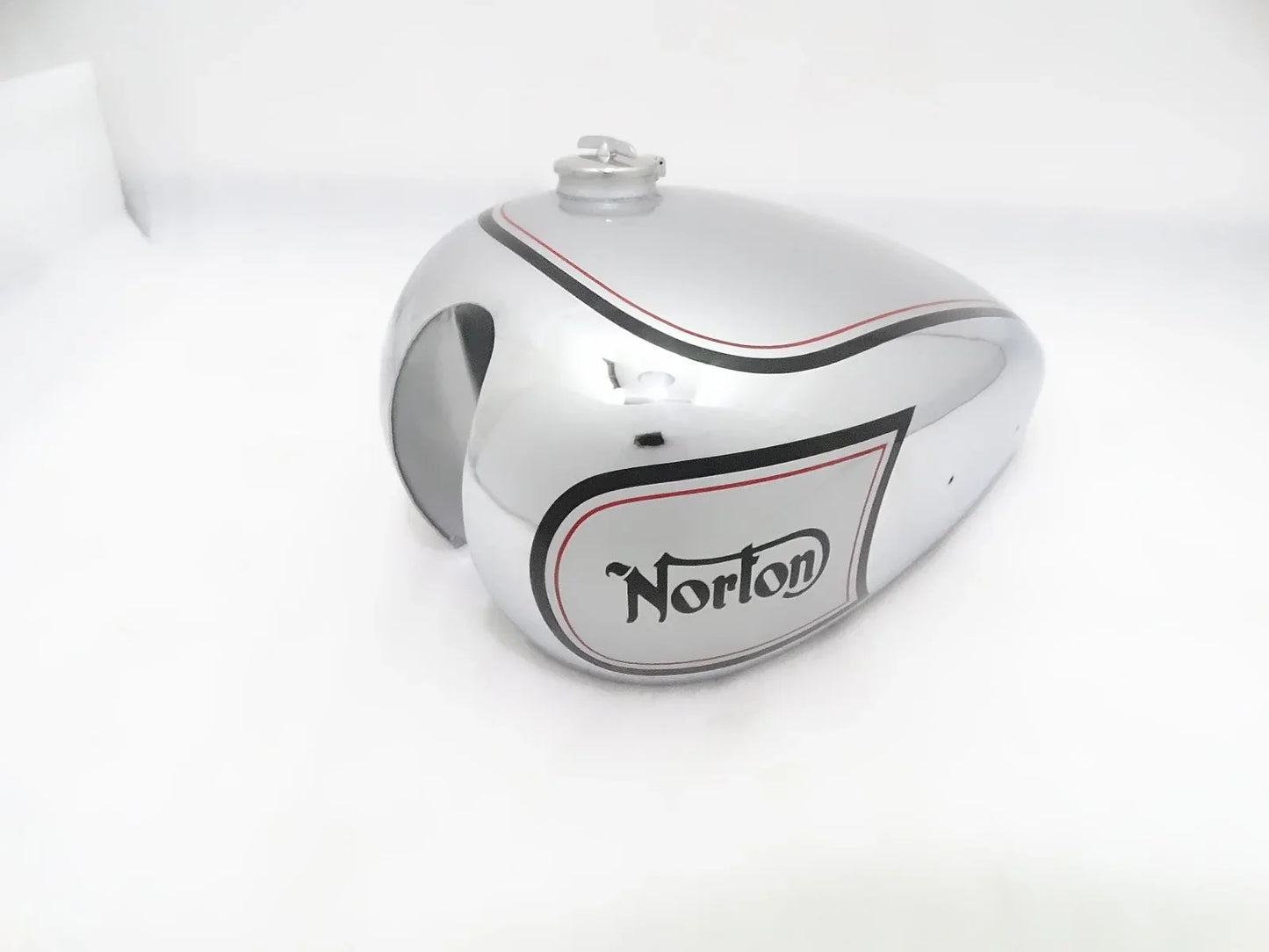 NORTON ES2 SILVER PAINT CHROME PETROL TANK 1952 (2 side hole for knee pad) - StellerGear