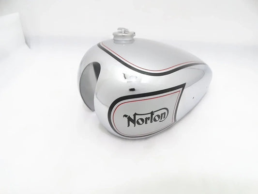 NORTON ES2 SILVER PAINT CHROME PETROL TANK 1952 (2 side hole for knee pad) - StellerGear