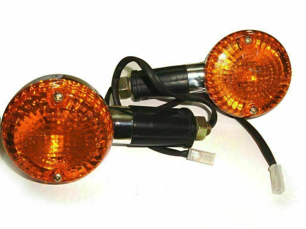 ROYAL ENFIELD CLASSIC 500cc INDICATOR ORANGE LENS TURN SIGNAL LAMP PAIR - StellerGear