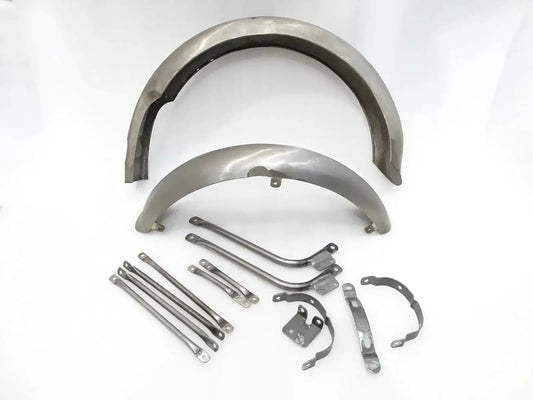 BSA A7 A10 SUPERROCKET GOLDSTAR MUDGUARD SET & STAYS RAW - StellerGear