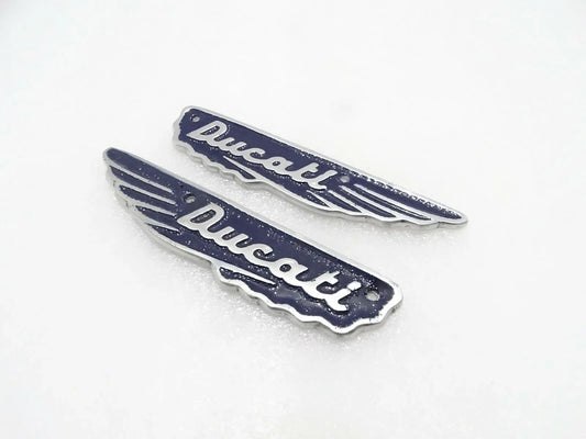 Ducati Scrambler 350cc Petrol Tank Dark Blue Alloy Badges - StellerGear
