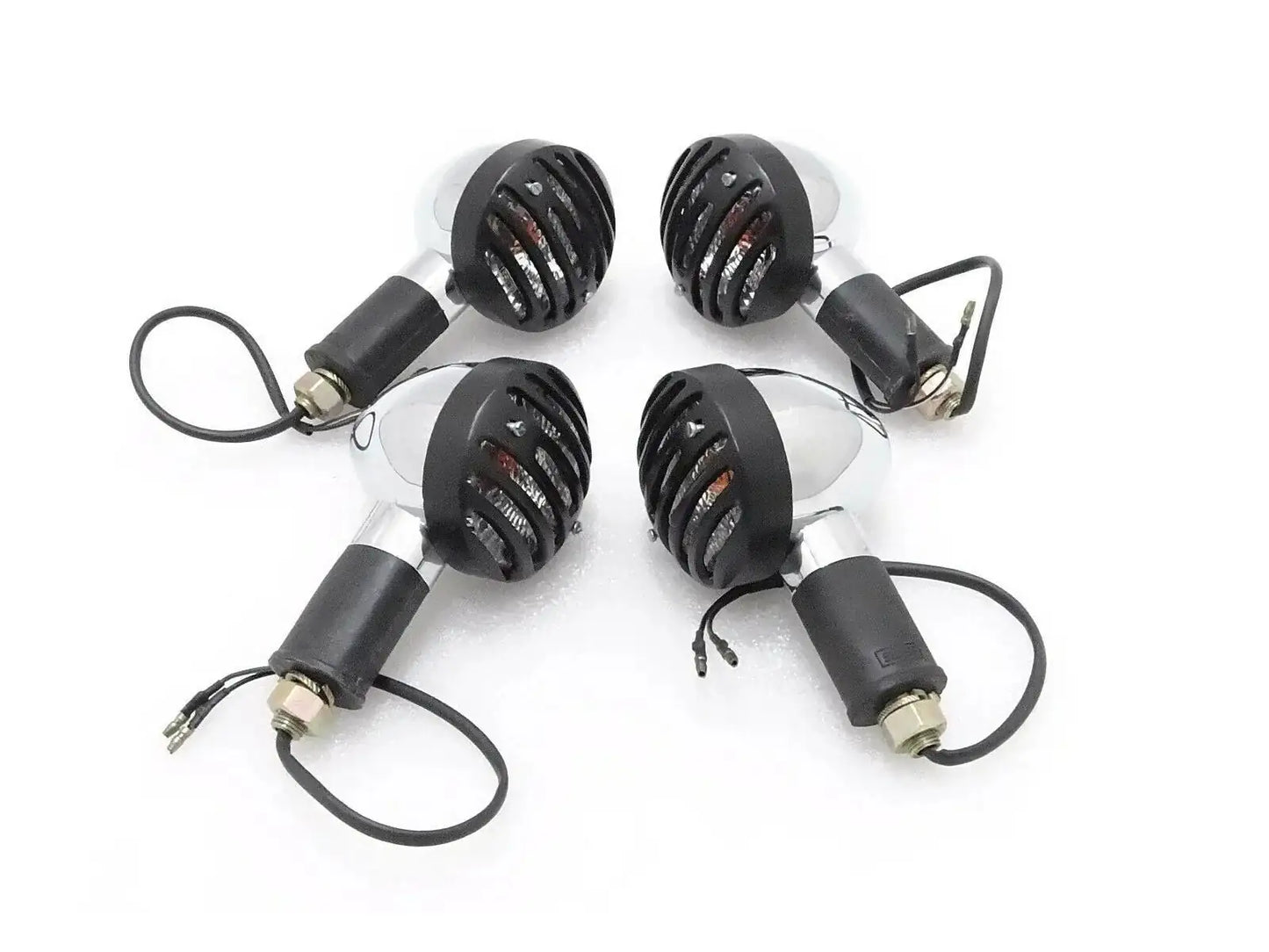 INDICATOR SET OF 4 WITH POWDER COATED GRILL CLEAR FOR CLASSIC ROYAL BIKES - StellerGear