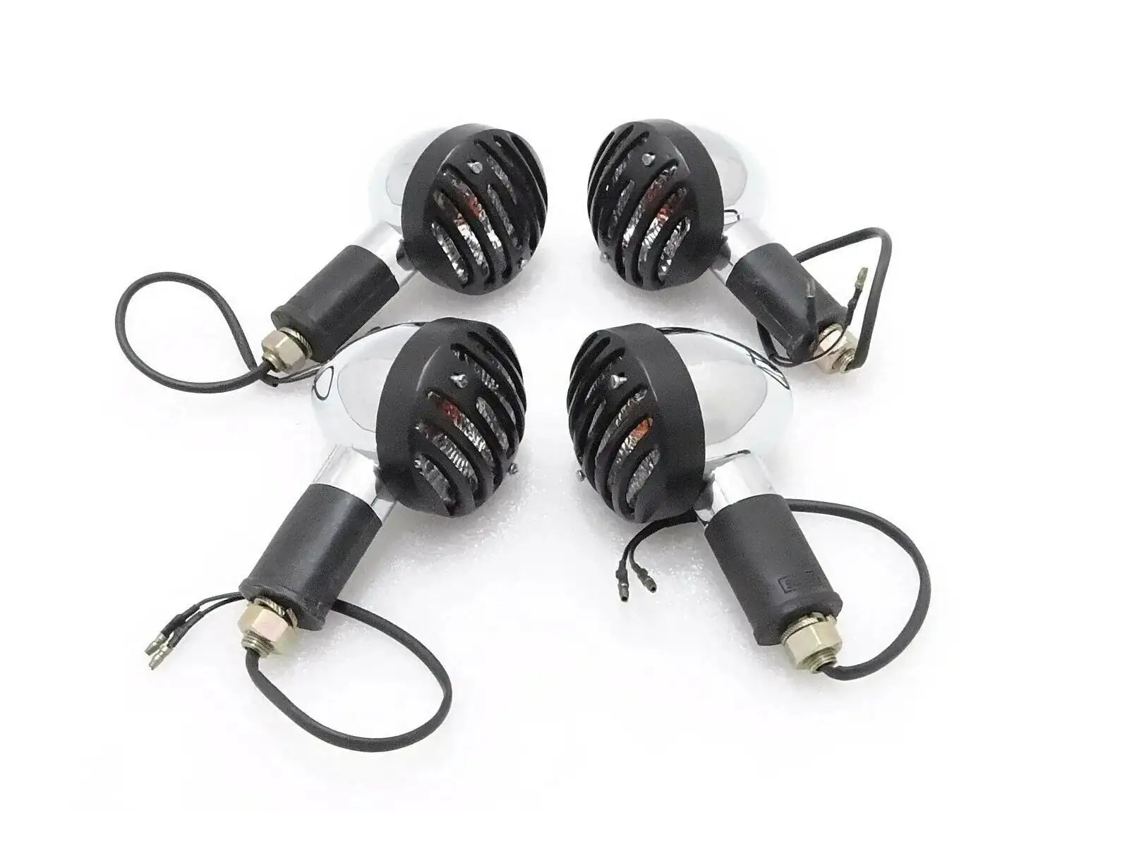 INDICATOR SET OF 4 WITH POWDER COATED GRILL CLEAR FOR CLASSIC ROYAL BIKES - StellerGear