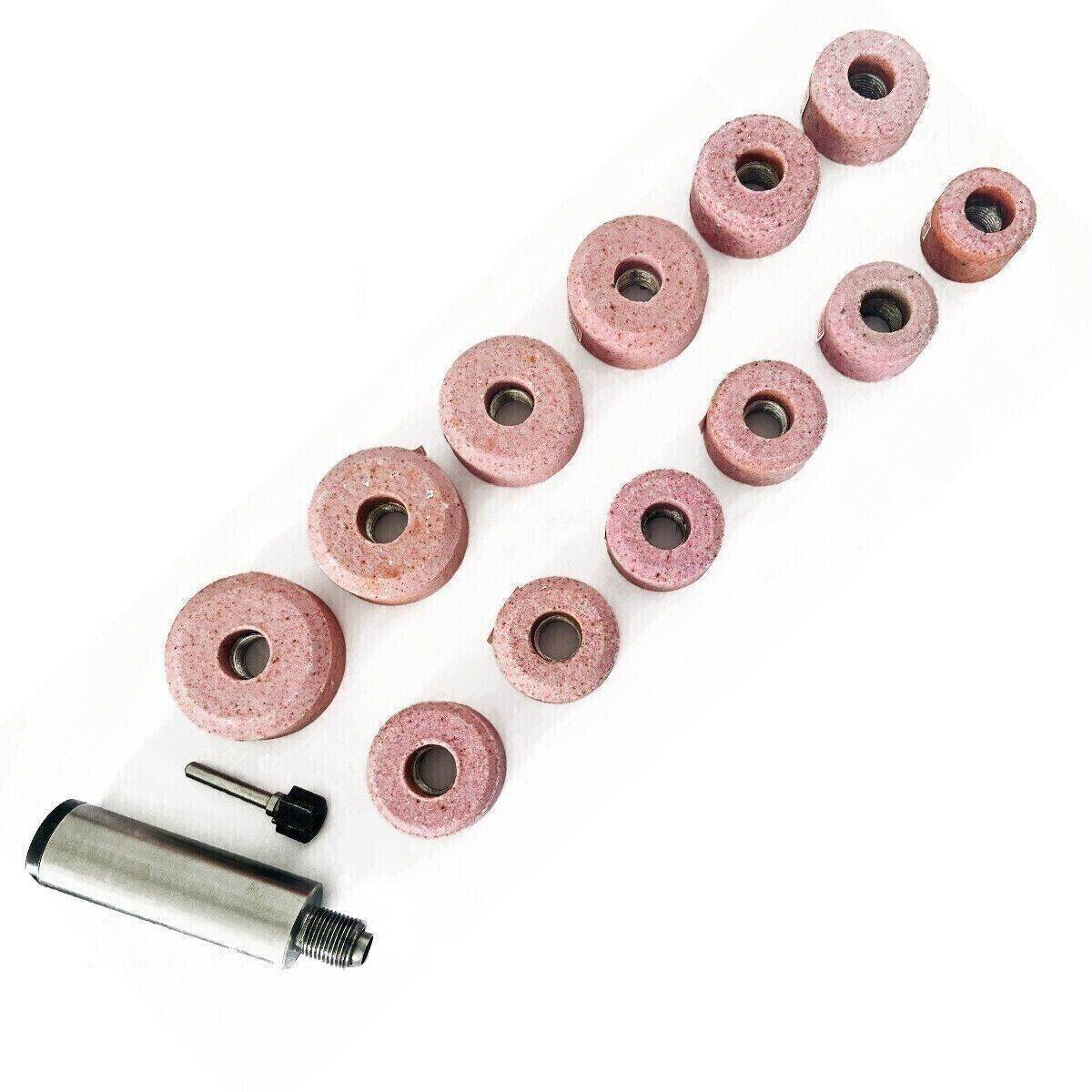 Sioux Valve Seat Pink Grinding Wheels Set 12 Pcs Stone with 11/16'' Holder - StellerGear