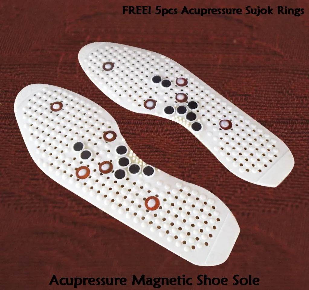 High Quality Acupressure Reflexology Magnetic Massage Shoe Insoles + Free Rings - StellerGear