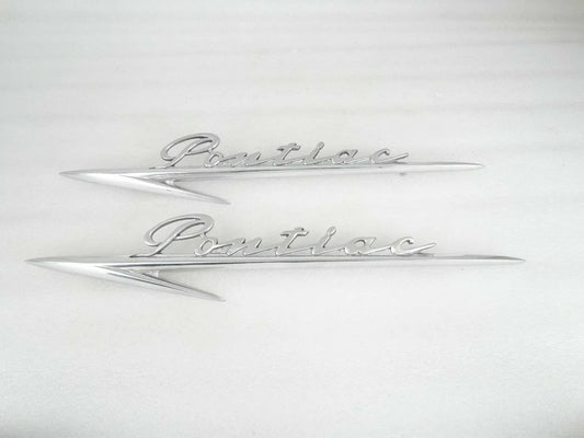 PONTIAC SCRIPTED POLISHED ALLOY BADGES (PAIR) - StellerGear