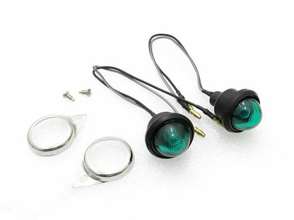 Fits Royal Enfield Green Pilot Lights Pair - StellerGear