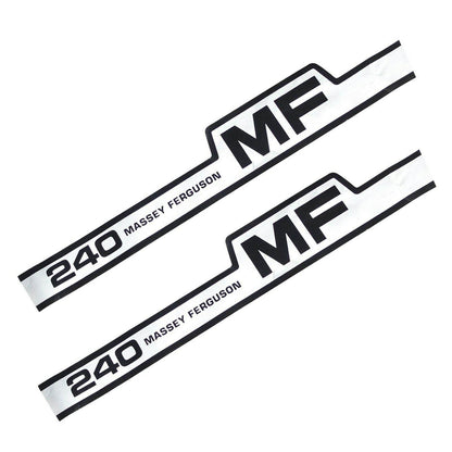 Fits Massey Ferguson 240 Tractor Bonnet Side Decal Emblem Sticker Set Of 2 Unit - StellerGear