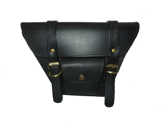 Black Leather Side Panel Bag FIT FOR Royal Enfield Interceptor Continental GT 650cc - StellerGear