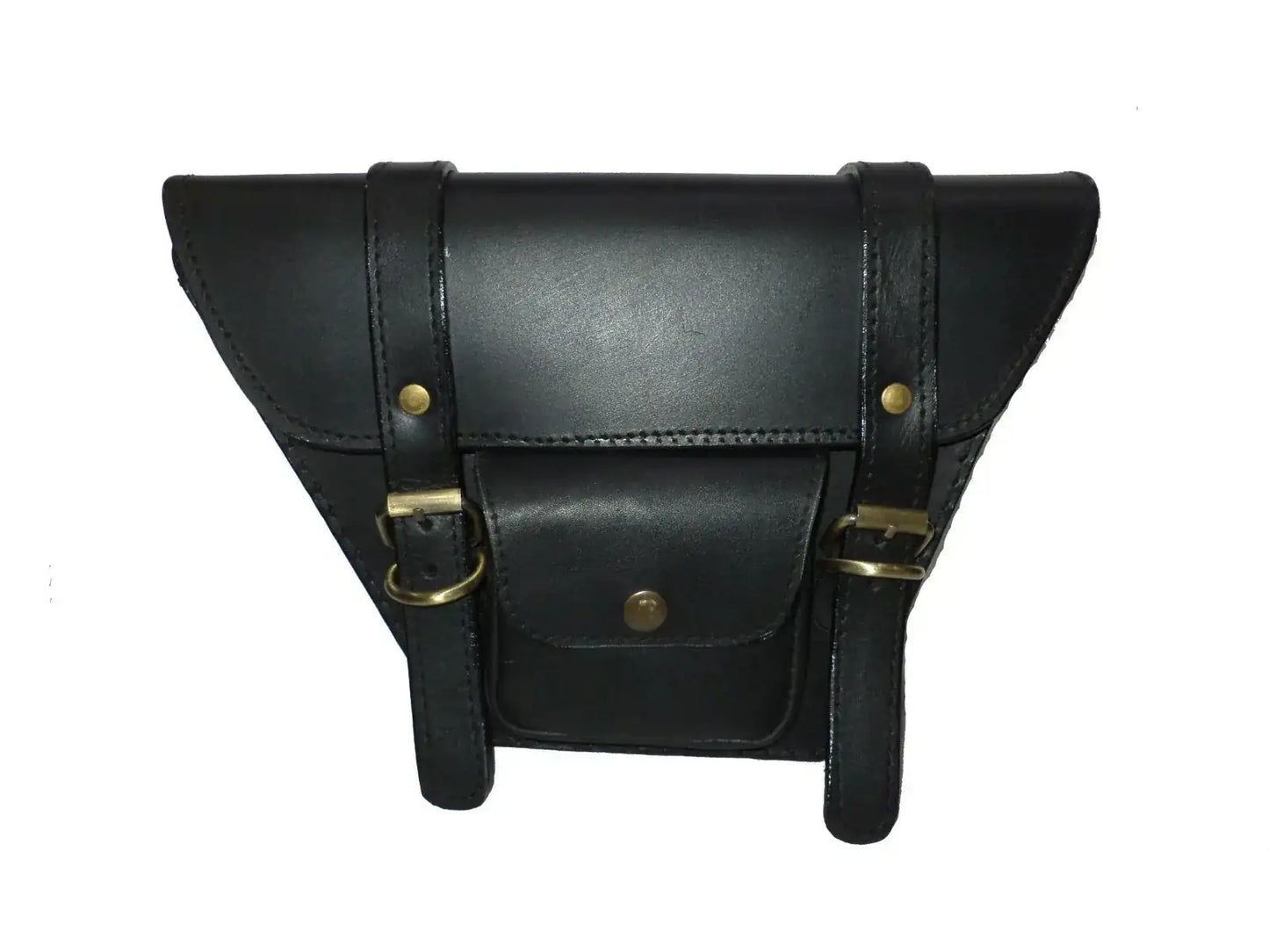 Black Leather Side Panel Bag FIT FOR Royal Enfield Interceptor Continental GT 650cc - StellerGear