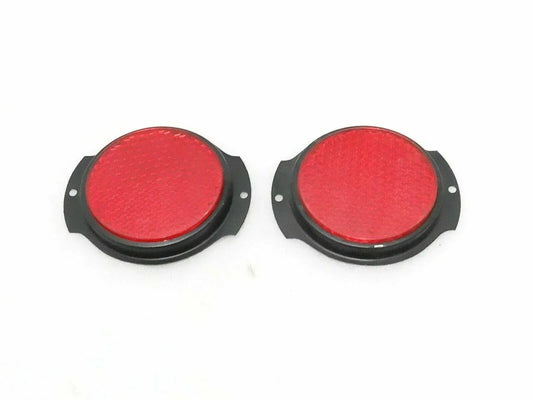 FIT FOR WILLYS JEEP M38 M151A1 M35 M37 JEEP TRUCK RED REFLECTOR PAIR BLACK BEZEL - StellerGear