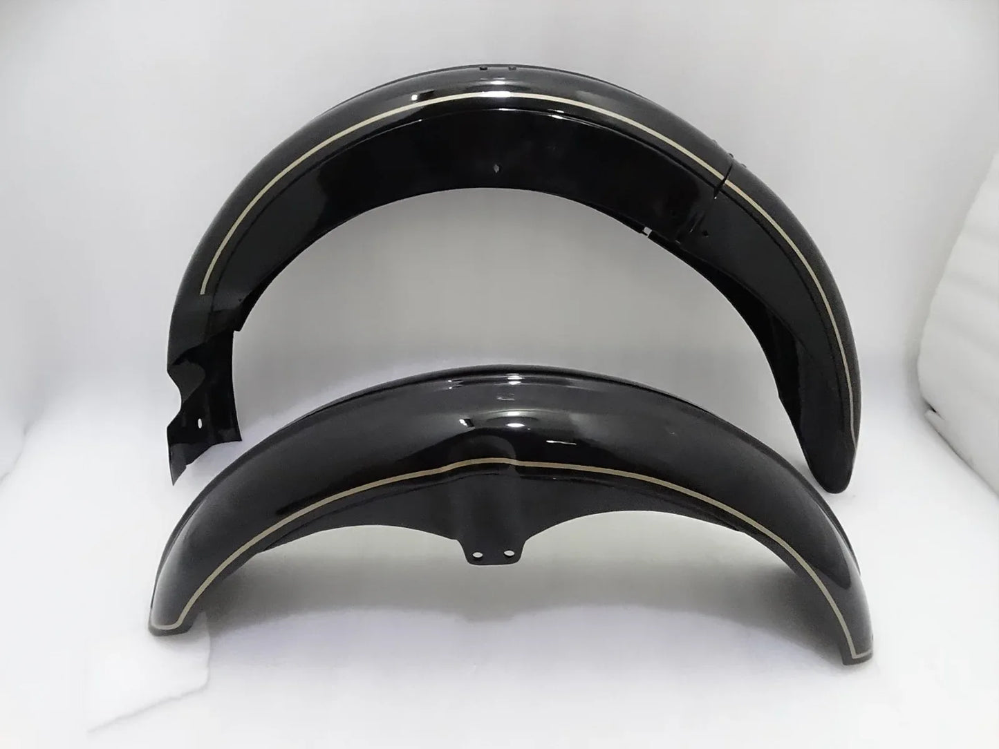 AJS FRONT AND REAR BLACK PAINTED MUDGUARD SET (PRE-DRILLED) - StellerGear