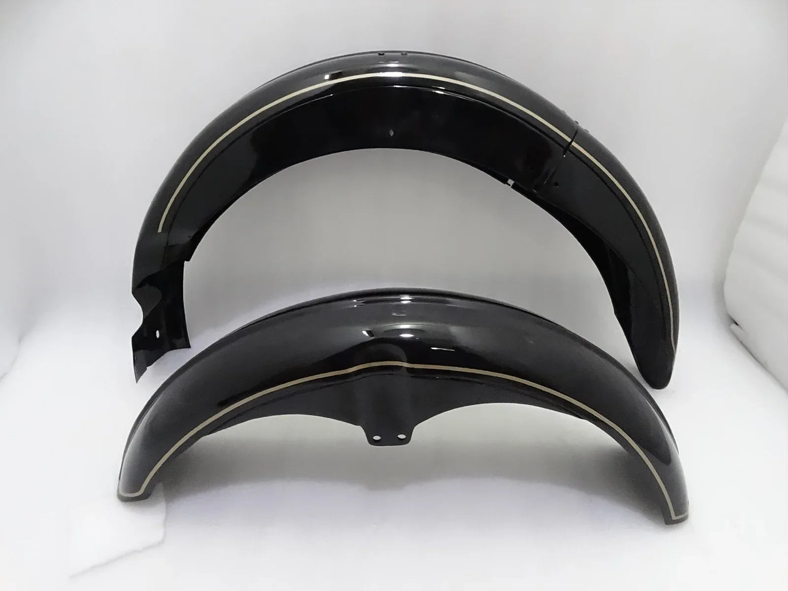 AJS FRONT AND REAR BLACK PAINTED MUDGUARD SET (PRE-DRILLED) - StellerGear