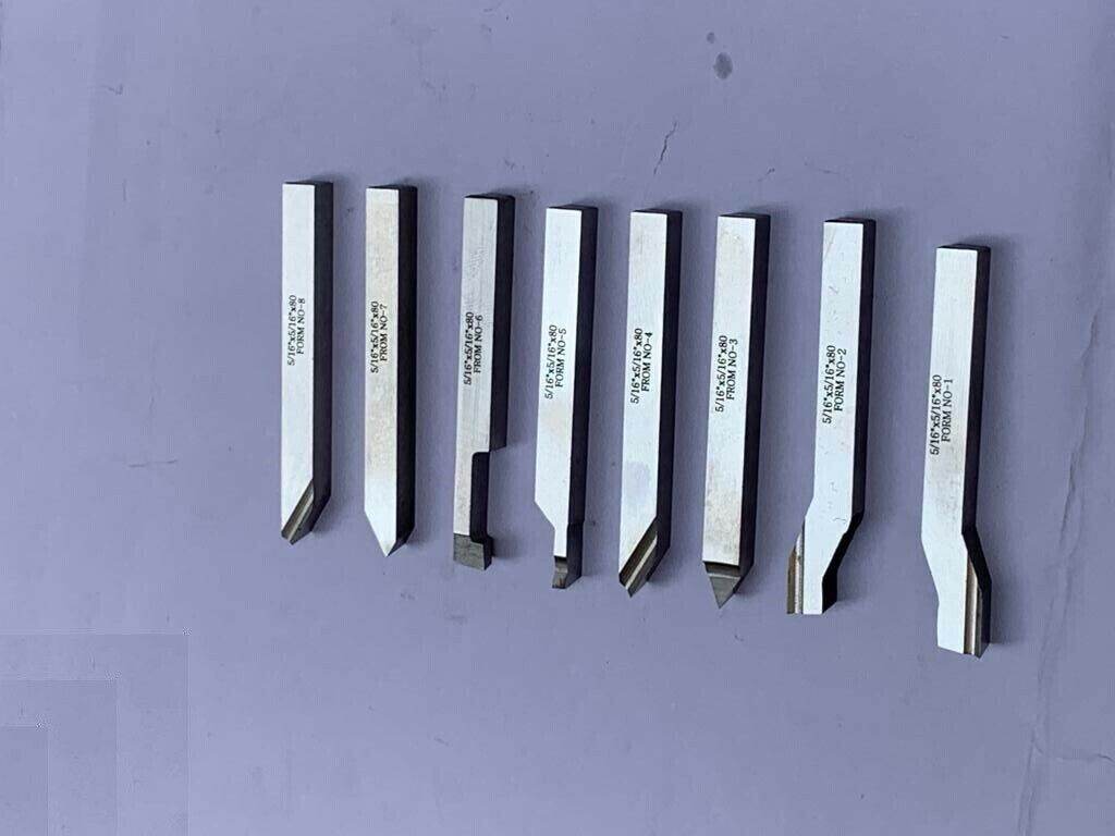 5/16" x 3-1/8" Inch HSS M2 Lathe Pre Formed Tools Set Of 8 Pieces Square Shank