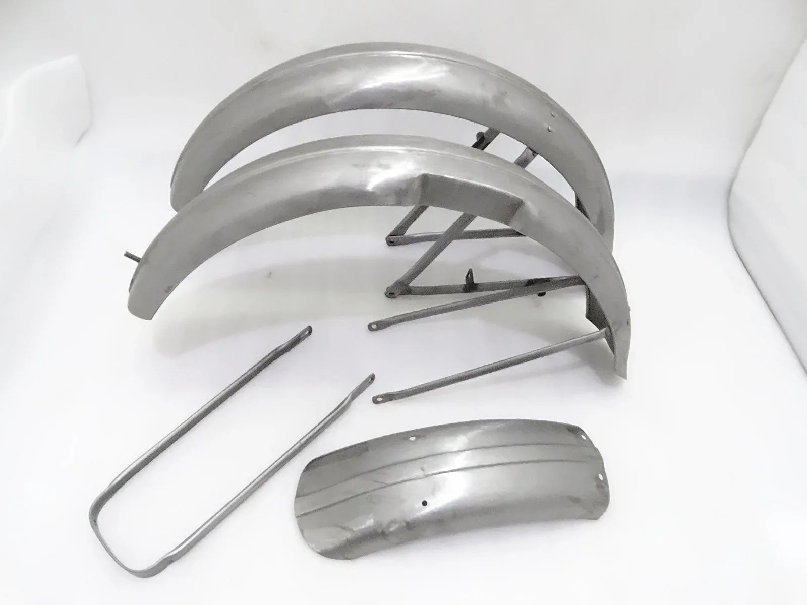 TRIUMPH 5SE 1938 RAW STEEL FRONT AND REAR MUDGUARD SET - StellerGear
