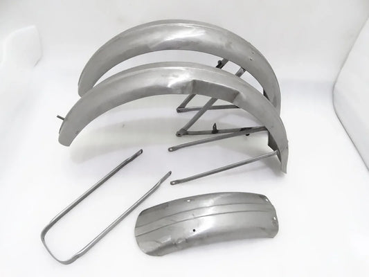 TRIUMPH 5SE 1938 RAW STEEL FRONT AND REAR MUDGUARD SET - StellerGear