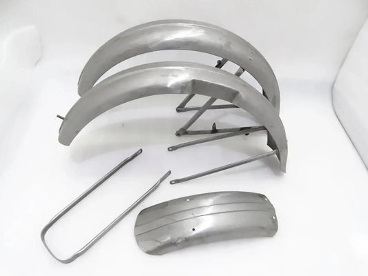 TRIUMPH 5SE 1938 RAW STEEL FRONT AND REAR MUDGUARD SET - StellerGear