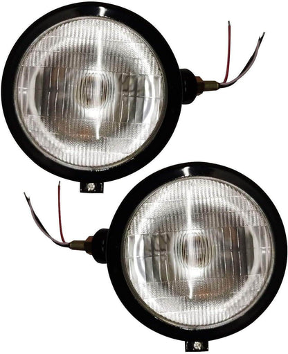 Headlights Set LH & RH Black With Bulb For Massey Ferguson 35 35 x Tractor - StellerGear