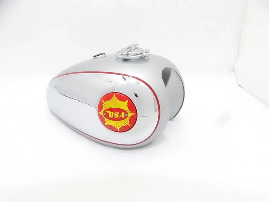BSA GOLD STAR CHROME PAINTED TANK +CAP,BADGES,FUEL TAP & BREATHER PIPE - StellerGear