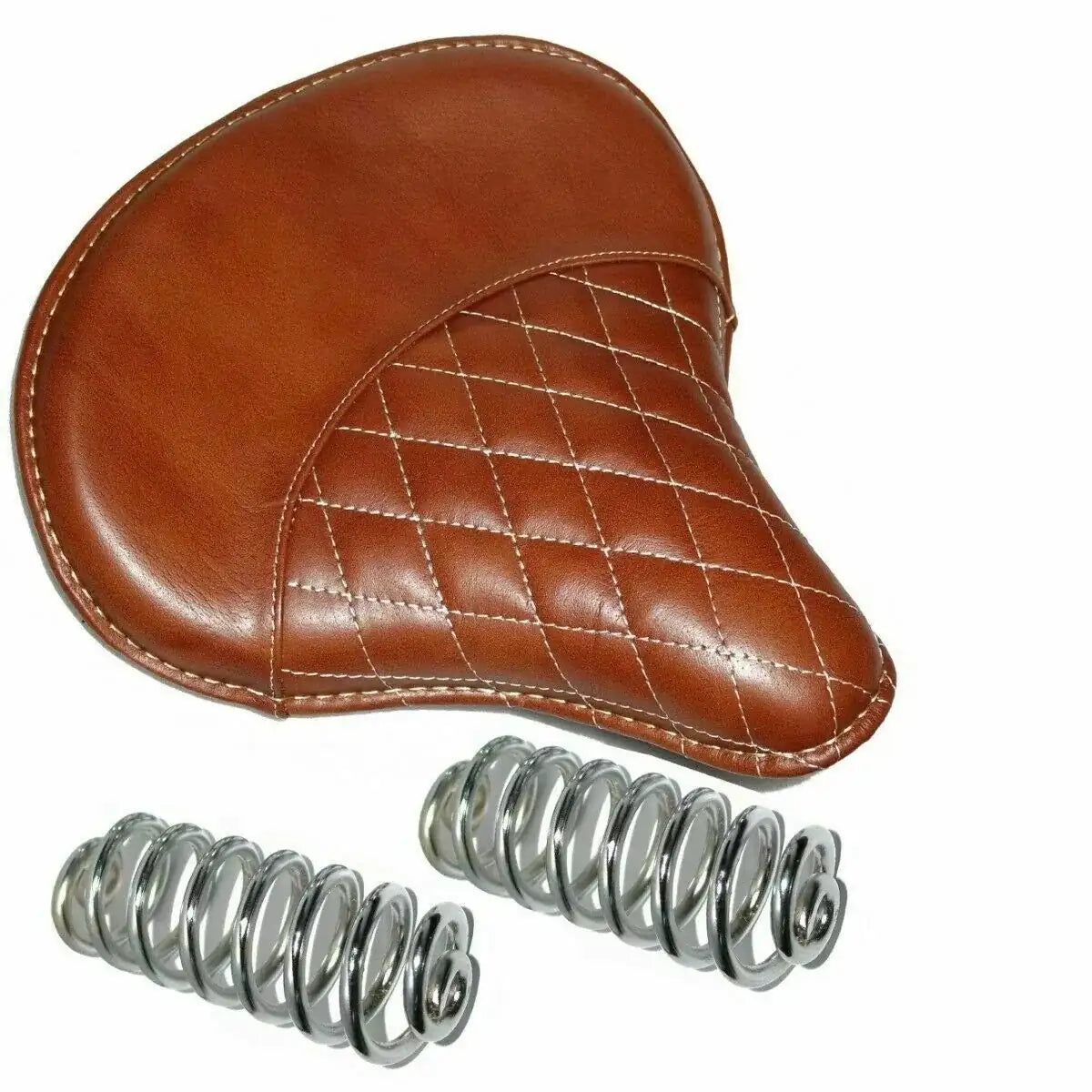 Royal Enfield Bullet 500 C5 350cc Rider Front Saddle Solo Seat Brown Leather - StellerGear