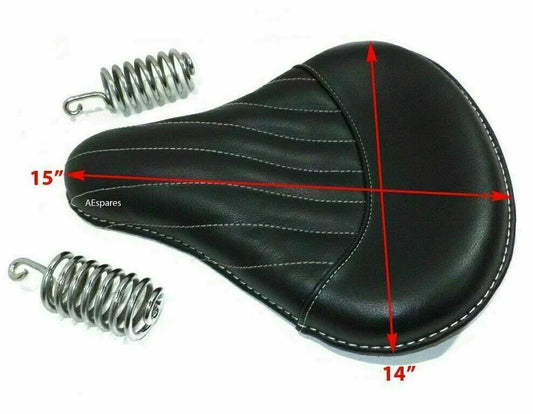 Black Pure Leather Front Saddle Seat FOR Royal Enfield Classic C5 500 EFI - StellerGear