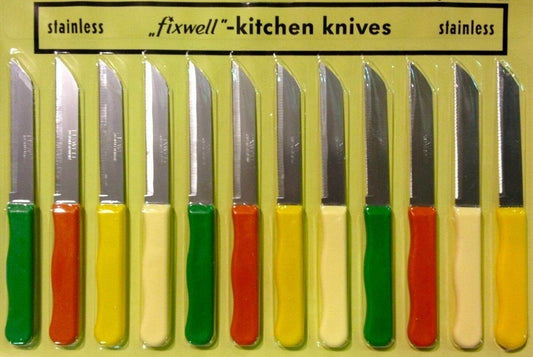 Fixwell Multi Colour Silver Stainless Steel Knife Set, 12-Piece Set - StellerGear