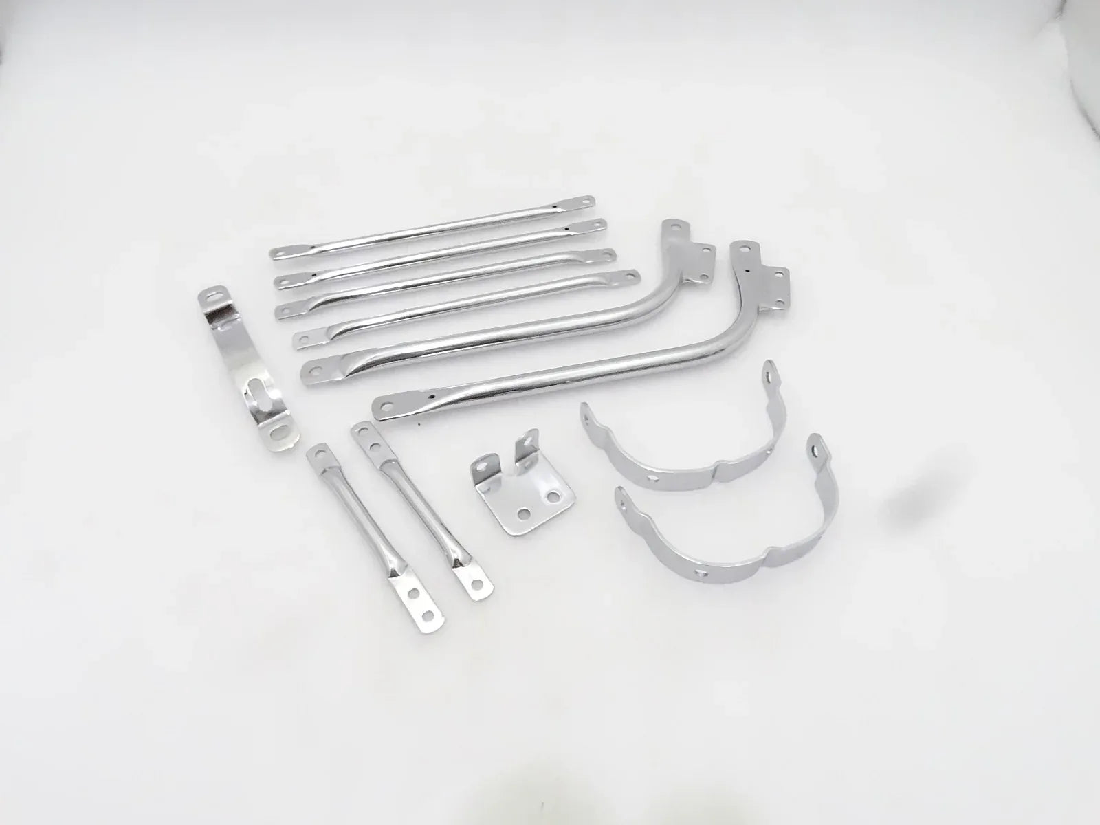 BSA A7 A10 SUPERROCKET GOLDSTAR FRONT AND REAR MUDGUARD STAYS SET CHROMED - StellerGear