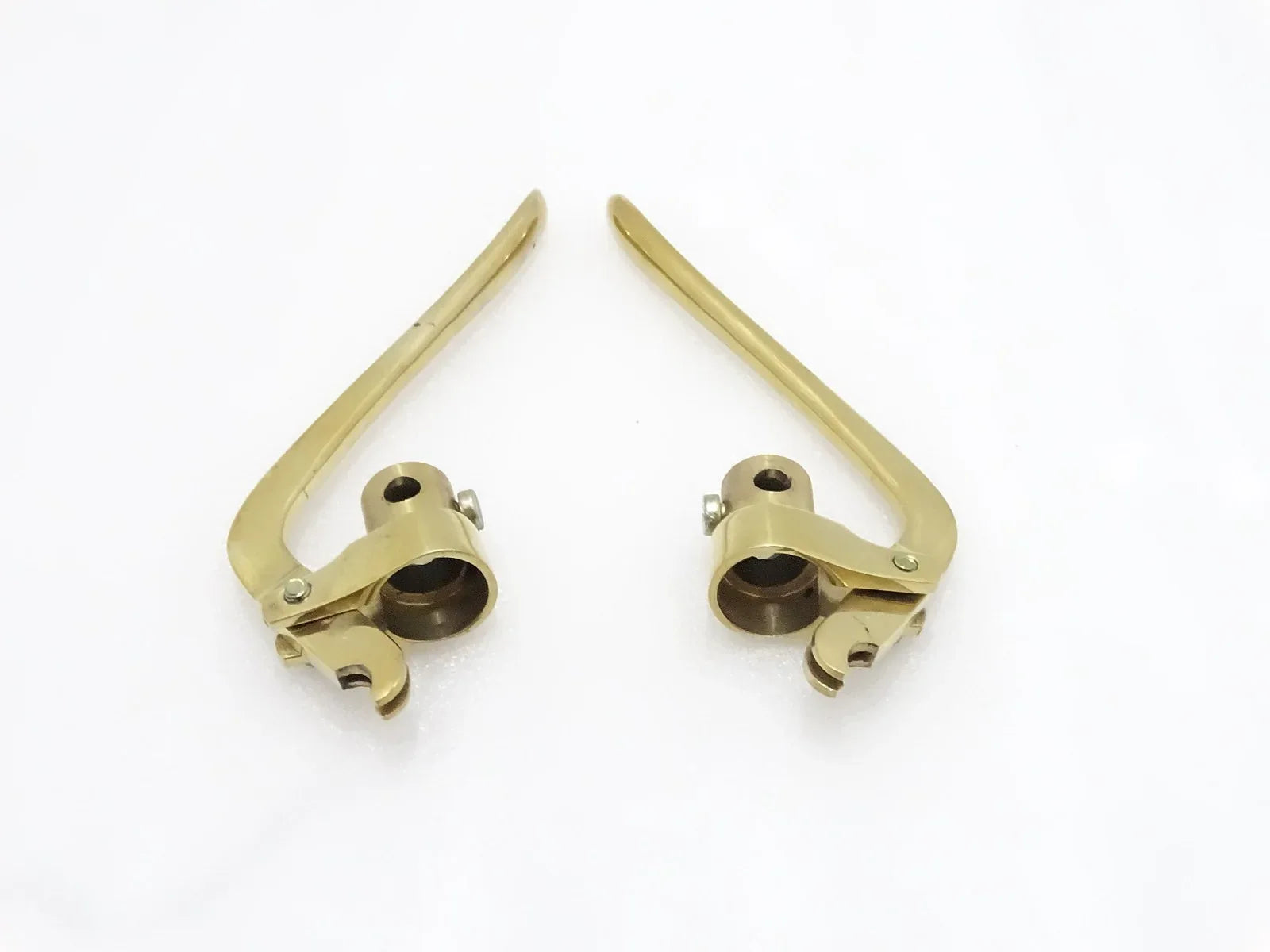 BRASS INVERTED / REVERSE LEVERS PAIR 7/8" HANDLE BAR VINTAGE BIKES - StellerGear