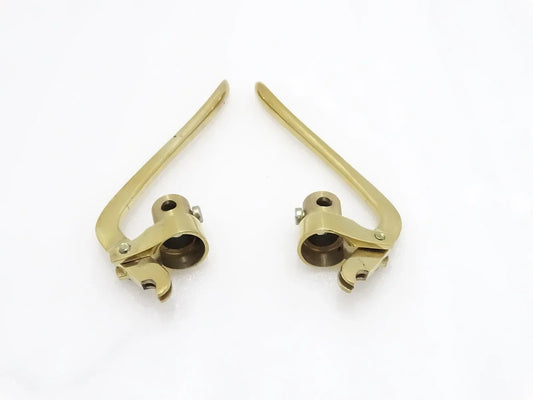 BRASS INVERTED / REVERSE LEVERS PAIR 7/8" HANDLE BAR VINTAGE BIKES - StellerGear