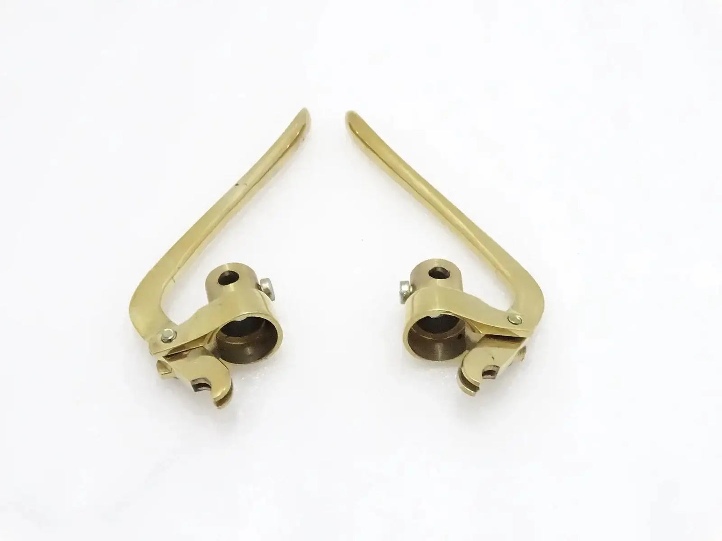 BRASS INVERTED / REVERSE LEVERS PAIR 7/8" HANDLE BAR VINTAGE BIKES - StellerGear