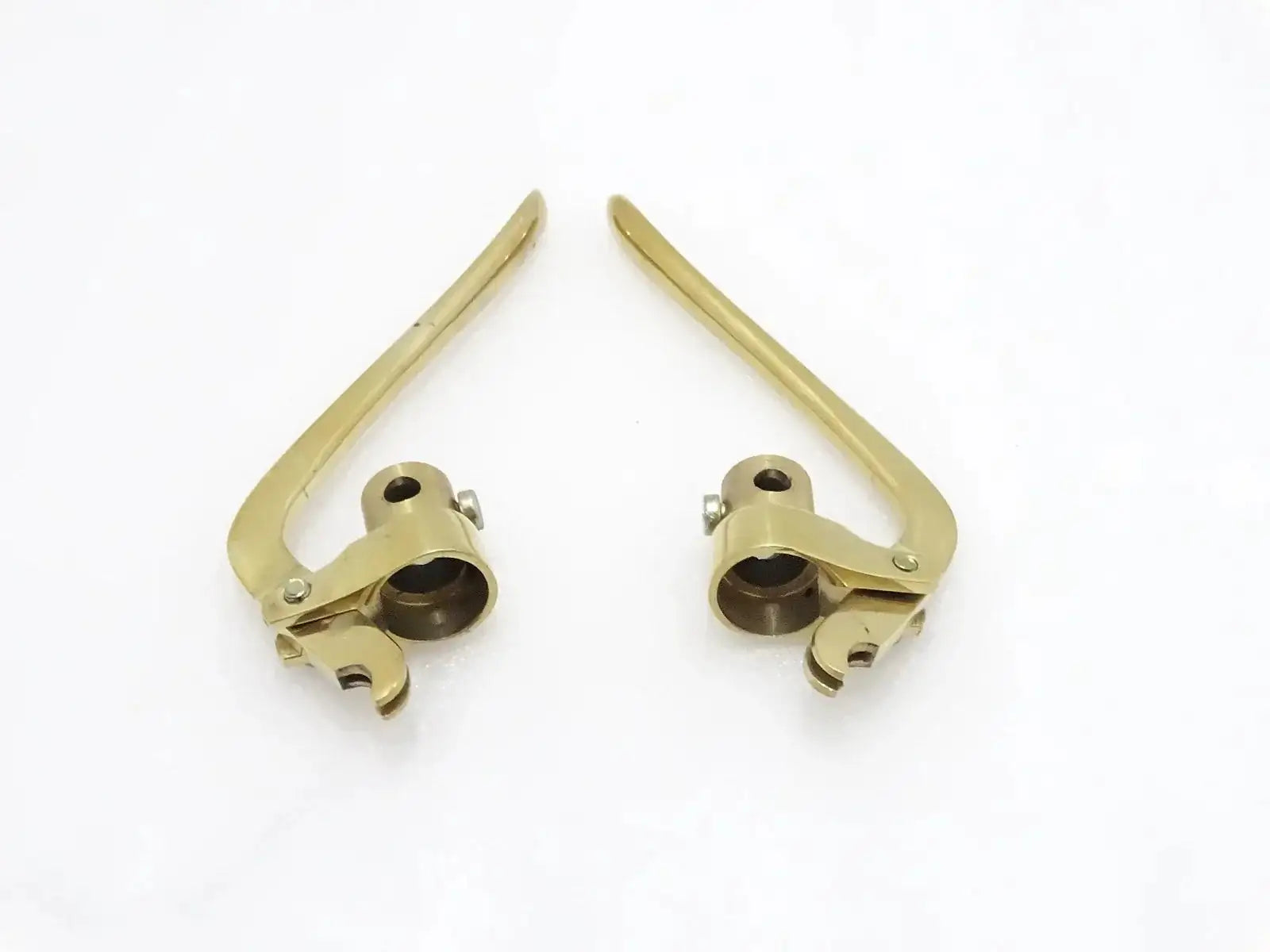 BRASS INVERTED / REVERSE LEVERS PAIR 7/8" HANDLE BAR VINTAGE BIKES - StellerGear