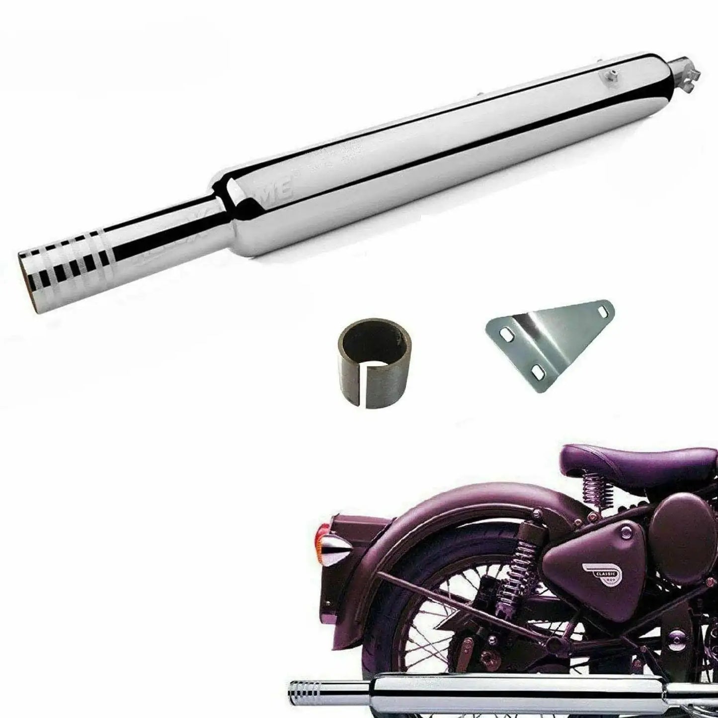 FIT FOR Royal Enfield Bullet Electra Standard Classic 350 500 cc Hollow Long Silencer - StellerGear