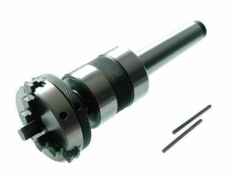 Revolving Centre MT3 Shank with 4 Jaw 65 mm Chuck Mounting for Lathe's Tailstock - StellerGear