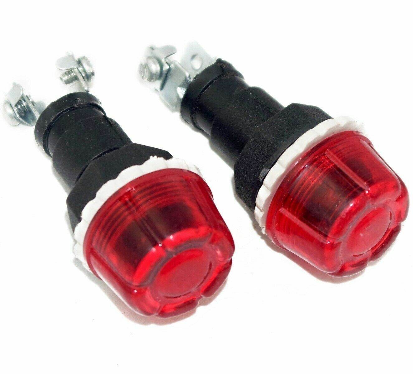 Pair Red Dash Board Warning Light + 12v Bulb For Massey Ford Tractor & Jeeps - StellerGear